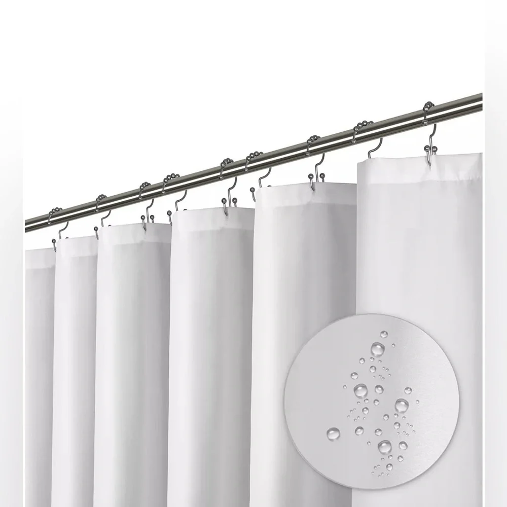 New! Cloth Fabric Shower Curtain, Heavy Duty Waterproof - 72
